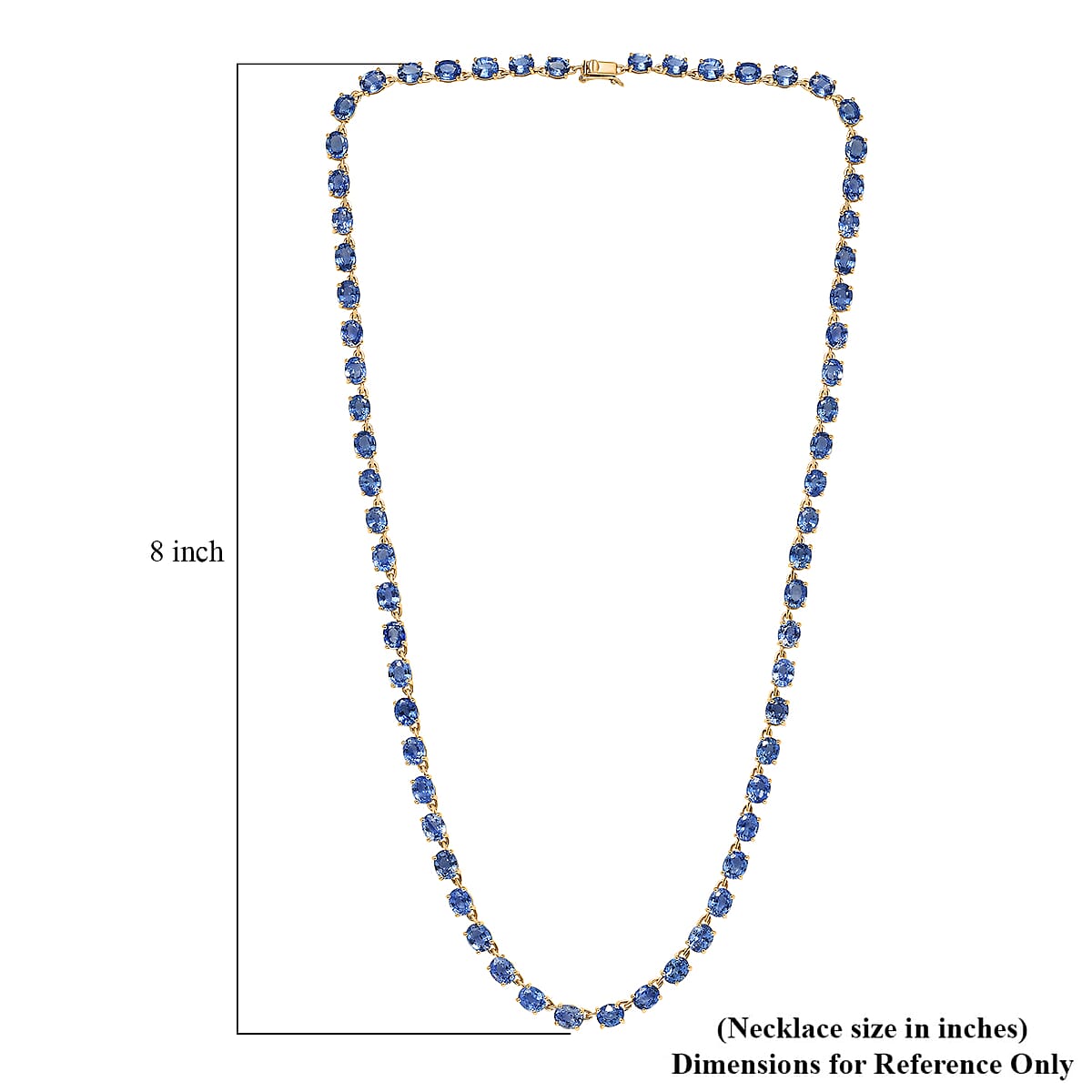 Luxoro AAA Ceylon Blue Sapphire 25.40 ctw Majesty Tennis Necklace in 10K White Gold 10.70 Grams 18 Inches (Del. in 10-15 Days) image number 5