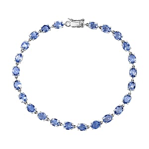 Luxoro AAA Ceylon Blue Sapphire Tennis Bracelet in 10K White Gold 10.50 ctw (7.25 Inches)