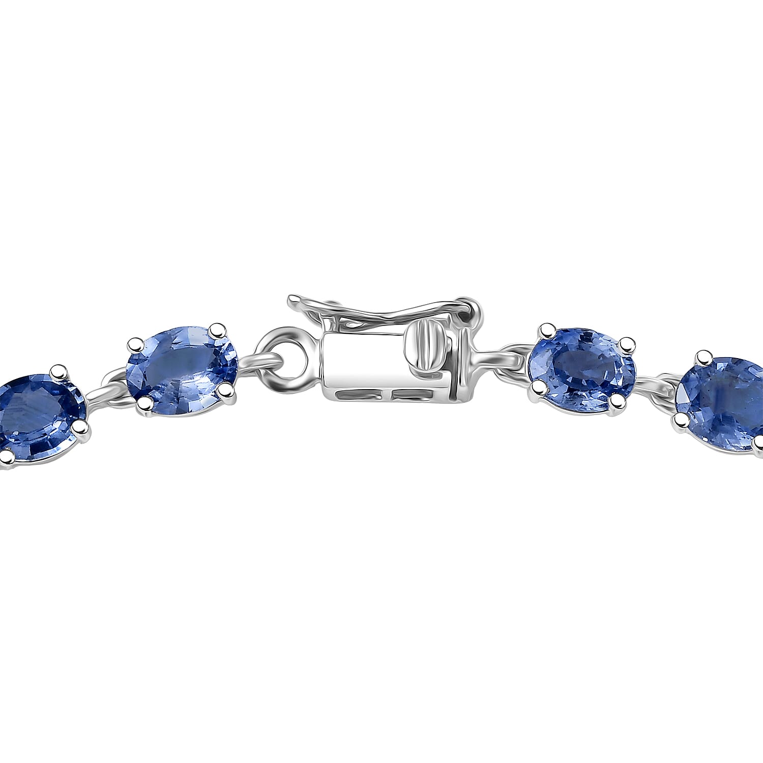 Luxoro AAA Ceylon Blue Sapphire Tennis Bracelet in 10K White Gold 10.50 ctw (7.25 Inches)