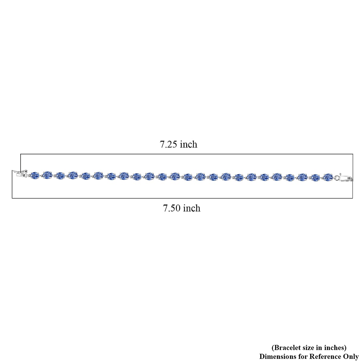 Luxoro AAA Ceylon Blue Sapphire Tennis Bracelet in 10K White Gold 10.50 ctw (7.25 Inches) image number 4