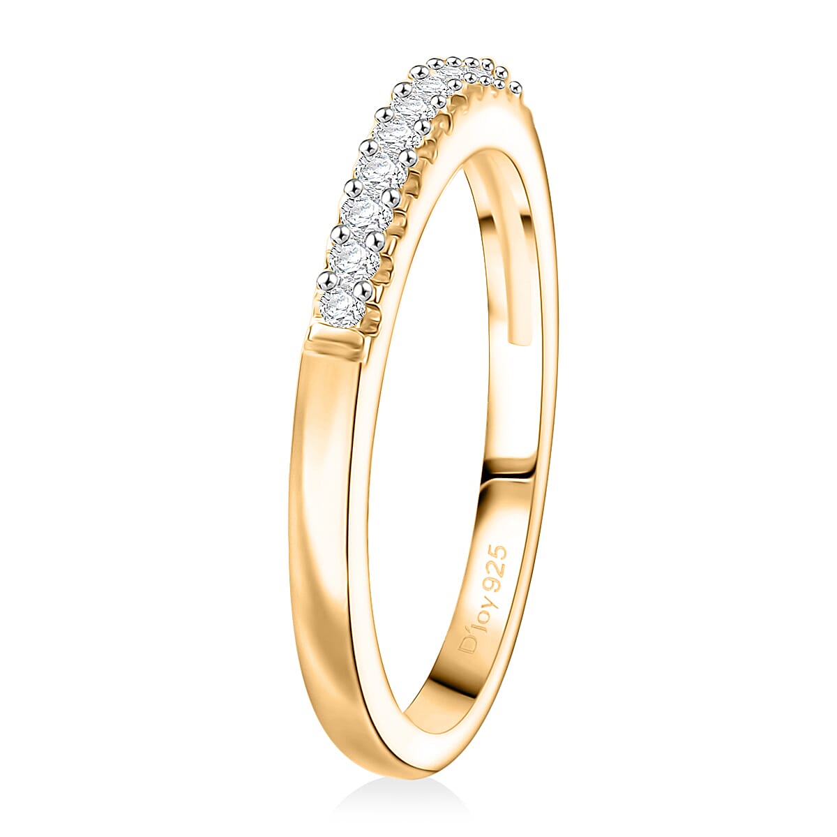 D'Joy  Moissanite Ring in 18K Vermeil YG Over Sterling Silver 0.30 ctw (Size 10.0)