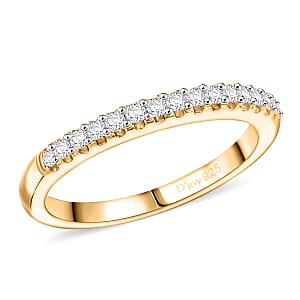 D'Joy Moissanite 0.30 ctw Ring in 18K Vermeil Yellow Gold Over Sterling Silver (Size 6.0)