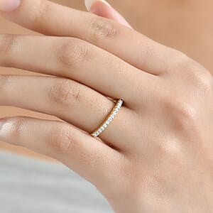 D'Joy  Moissanite Ring in 18K Vermeil YG Over Sterling Silver 0.30 ctw (Size 7.0)