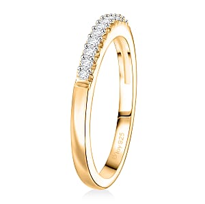 D'Joy  Moissanite Ring in 18K Vermeil YG Over Sterling Silver 0.30 ctw (Size 7.0)