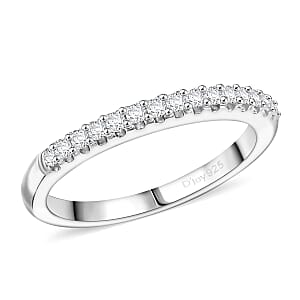 D'Joy  Moissanite Ring in Rhodium Over Sterling Silver 0.30 ctw (Size 10.0)