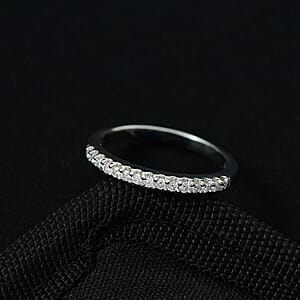 D'Joy  Moissanite Ring in Rhodium Over Sterling Silver 0.30 ctw (Size 8.0)