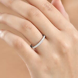 D'Joy  Moissanite Ring in Rhodium Over Sterling Silver 0.30 ctw (Size 8.0)