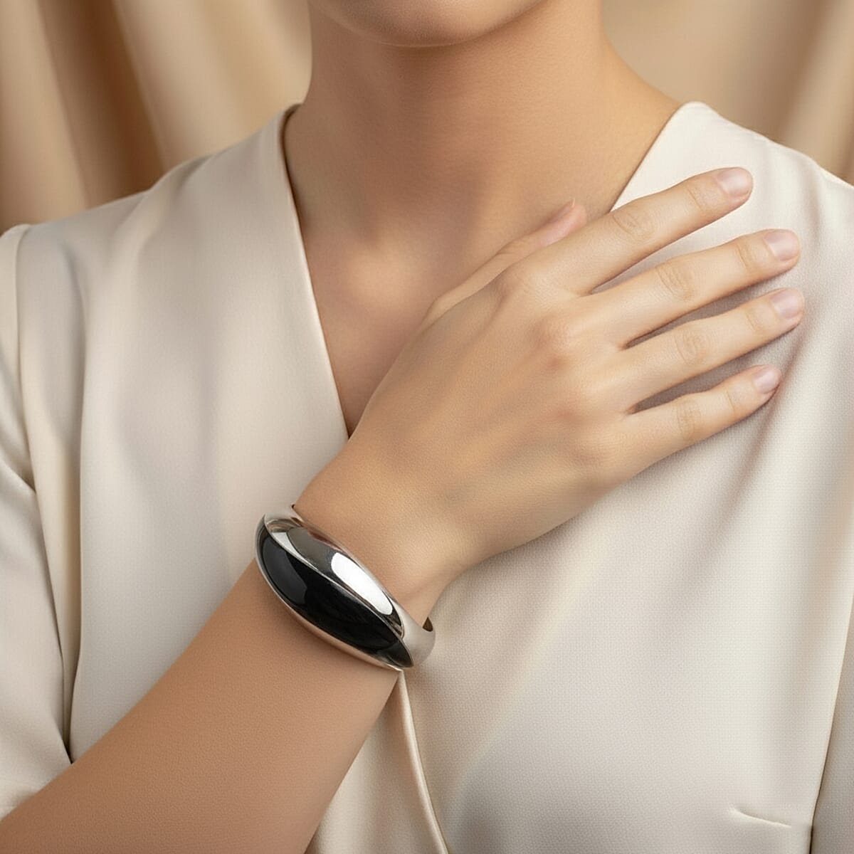 Calvin Klein ION Plated Black Stainless Steel Empathic Bangle Bracelet (6.00 In) image number 2