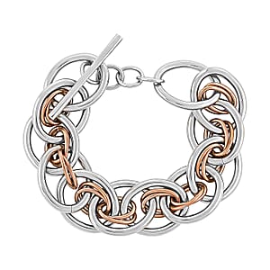 Calvin Klein ION Plated RG and Stainless Steel Forward Bracelet (7.00 In)