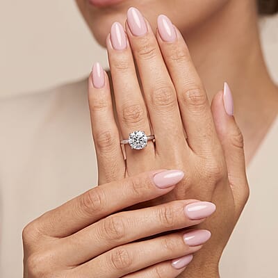 Luxuriant Lab Grown Diamond Solitaire Ring in 14K White Gold 3.00 ctw (Size 10.0)