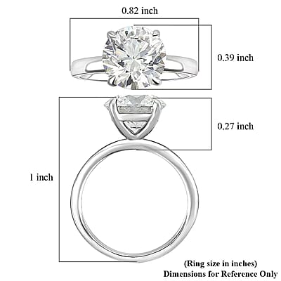 Luxuriant Lab Grown Diamond Solitaire Ring in 14K White Gold 3.00 ctw (Size 10.0)