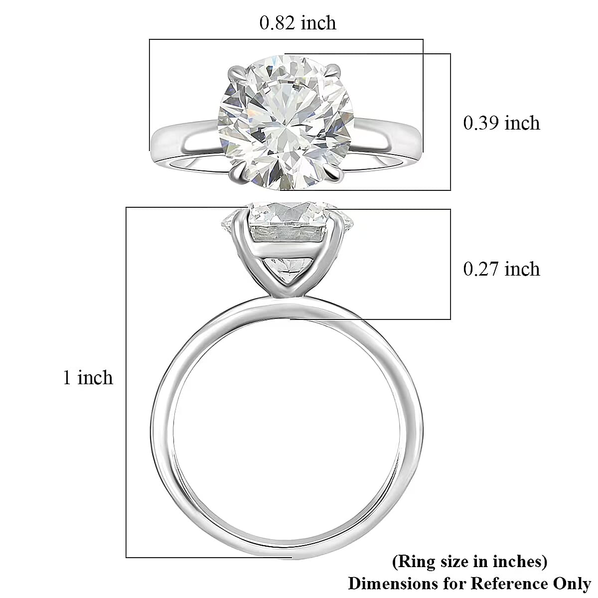 Luxuriant Lab Grown Diamond Solitaire Ring in 14K White Gold 3.00 ctw (Size 5.0) image number 6