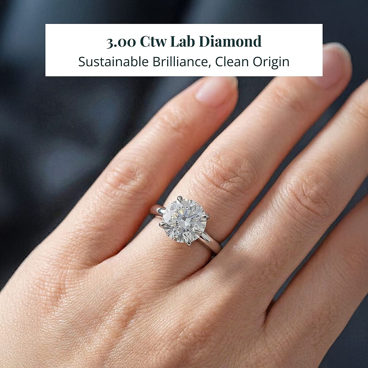 Luxuriant Lab Grown Diamond Solitaire Ring in 14K White Gold 3.00 ctw (Size 6.0) image number 1