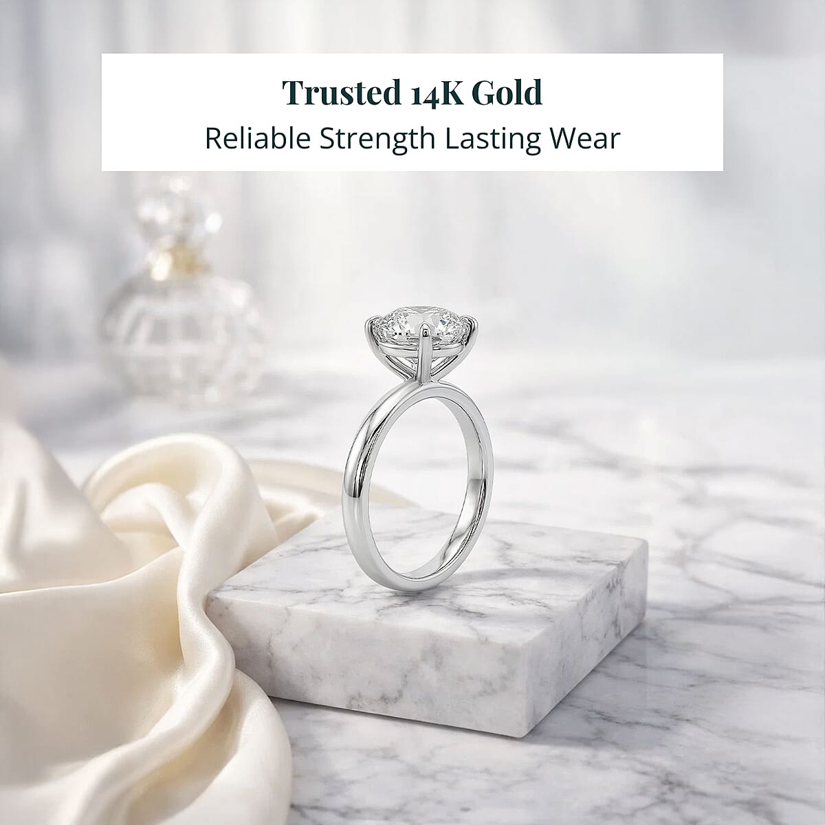 Luxuriant Lab Grown Diamond Solitaire Ring in 14K White Gold 3.00 ctw (Size 6.0) image number 2