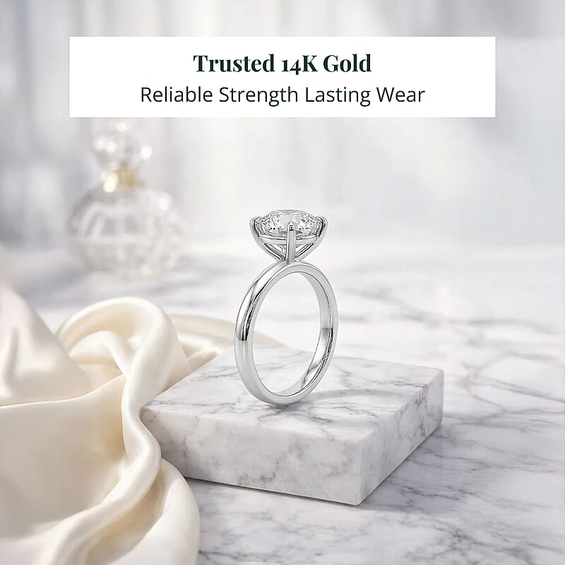 Luxuriant Lab Grown Diamond Solitaire Ring in 14K White Gold 3.00 ctw (Size 6.0)