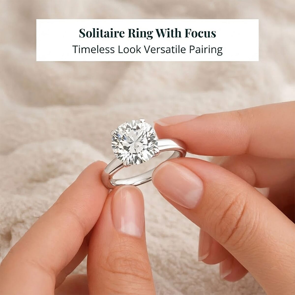 Luxuriant Lab Grown Diamond Solitaire Ring in 14K White Gold 3.00 ctw (Size 6.0) image number 5