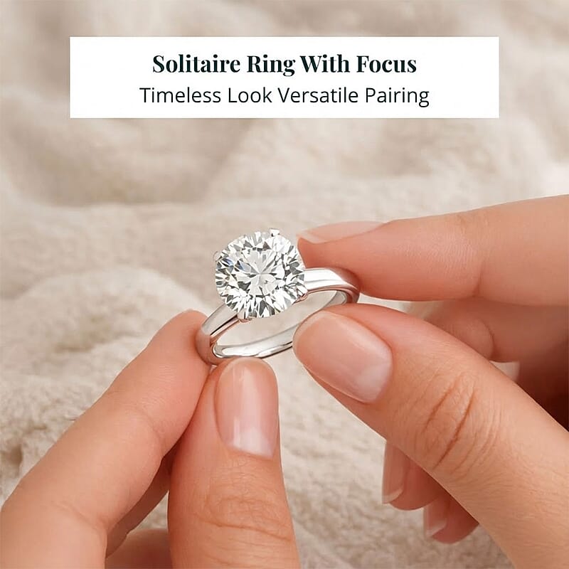 Luxuriant Lab Grown Diamond Solitaire Ring in 14K White Gold 3.00 ctw (Size 6.0)