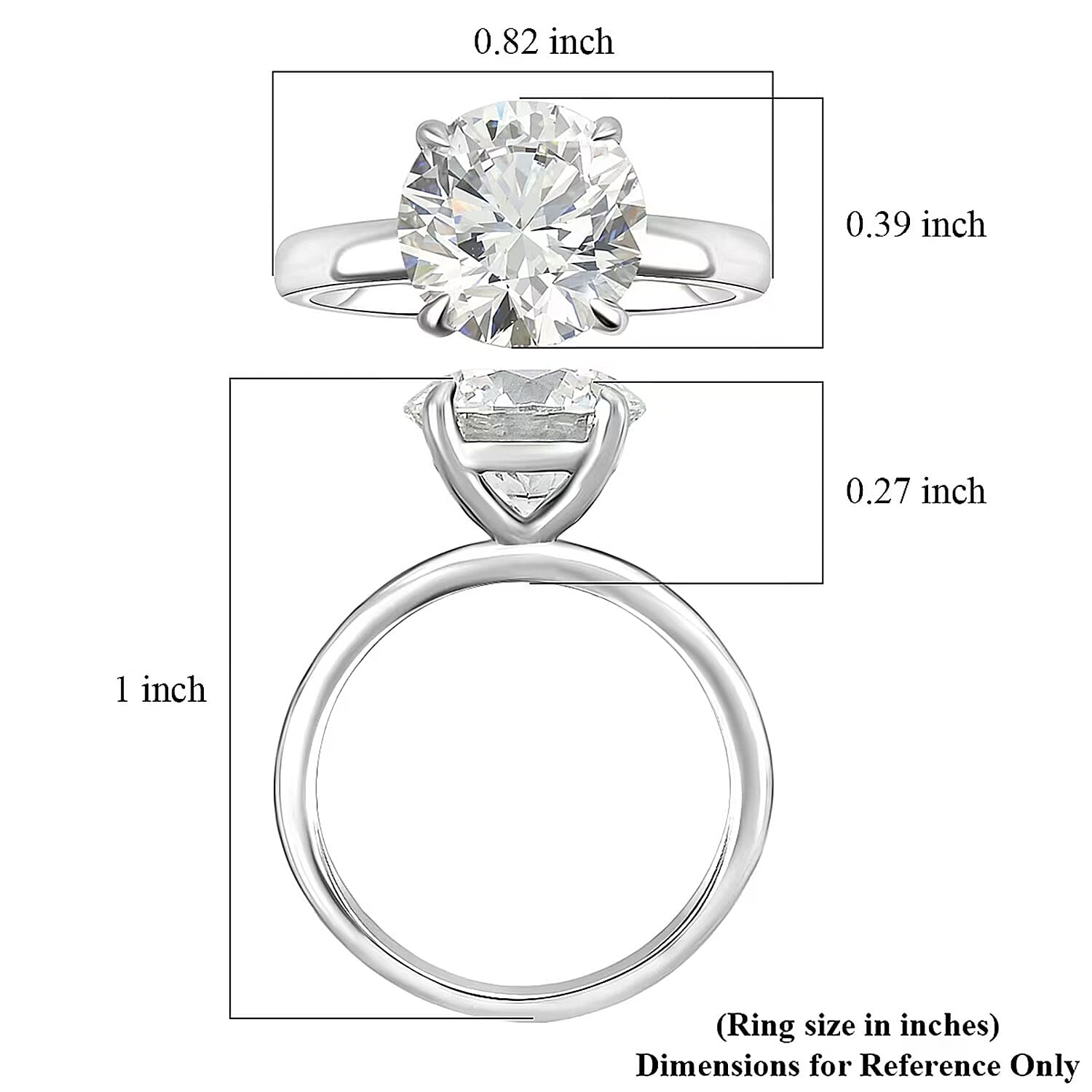 Luxuriant Lab Grown Diamond Solitaire Ring in 14K White Gold 3.00 ctw (Size 6.0)