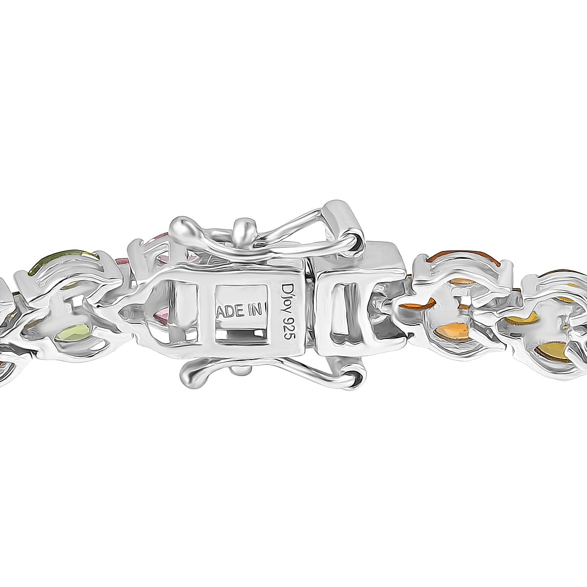 D'Joy Premium Multi-Tourmaline 7.70 ctw Rainbow Vine Bracelet in Rhodium Over Sterling Silver (7.25 In) image number 3