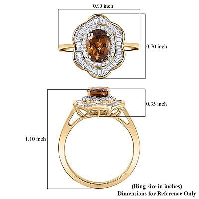 GP Italian Garden Collection Golden Turkizite, Diamond Ring in 10K Yellow Gold 2.15 ctw (Size 5.0)