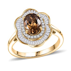 GP Italian Garden Collection Golden Turkizite, Diamond Ring in 10K Yellow Gold 2.15 ctw (Size 6.0)