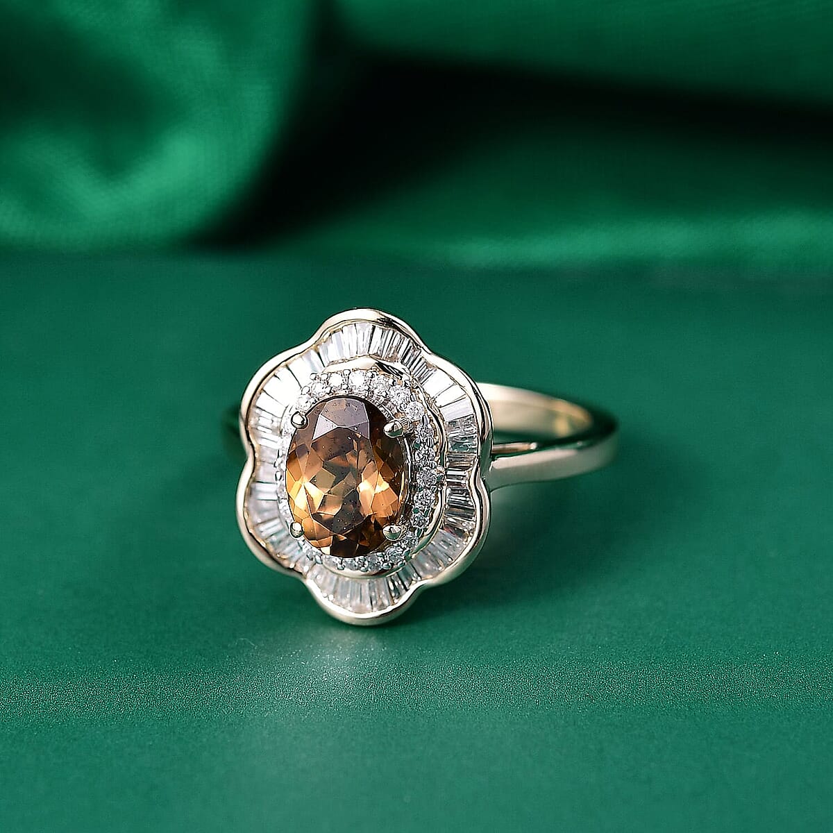 GP Italian Garden Collection Golden Turkizite, Diamond Ring in 10K Yellow Gold 2.15 ctw (Size 6.0) image number 1