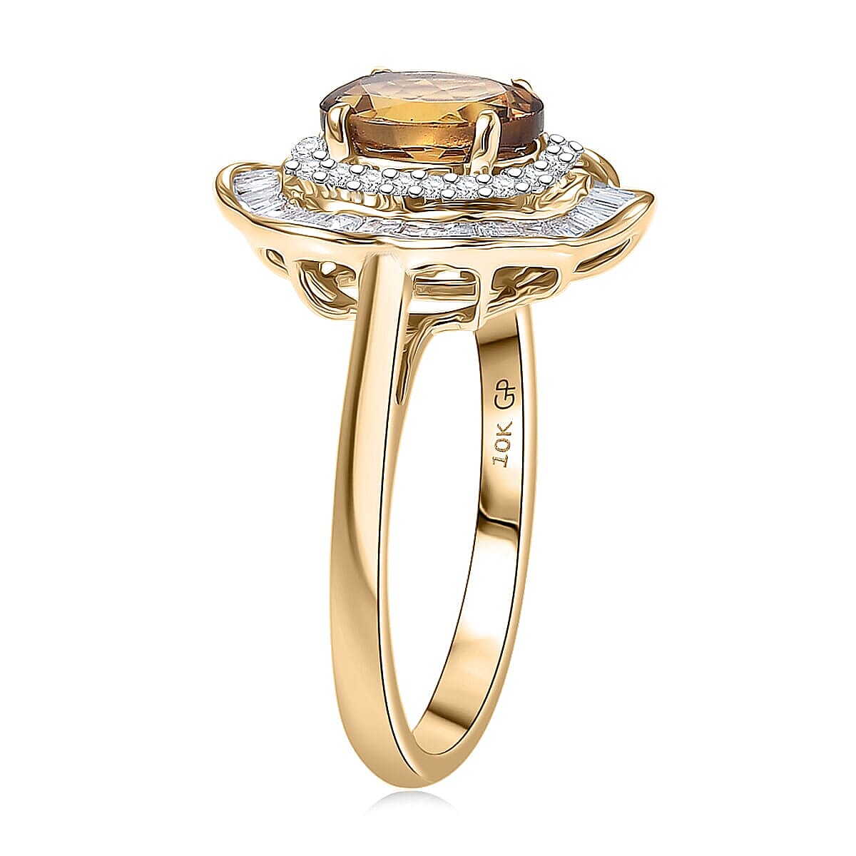 GP Italian Garden Collection Golden Turkizite, Diamond Ring in 10K Yellow Gold 2.15 ctw (Size 6.0) image number 4