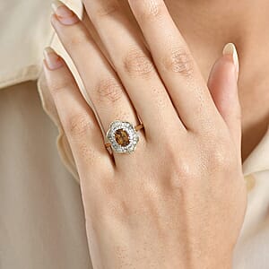 GP Italian Garden Collection Golden Turkizite, Diamond Ring in 10K Yellow Gold 2.15 ctw (Size 7.0) (Del. in 12-15 Days)