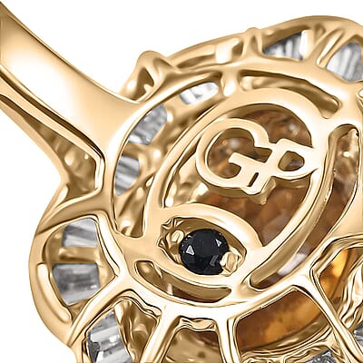 GP Italian Garden Collection Golden Turkizite, Diamond Ring in 10K Yellow Gold 2.15 ctw (Size 7.0)