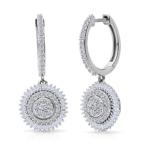 Luxuriant Lab Grown Diamond G-H SI 1.00 ctw Earrings in Rhodium Over Sterling Silver