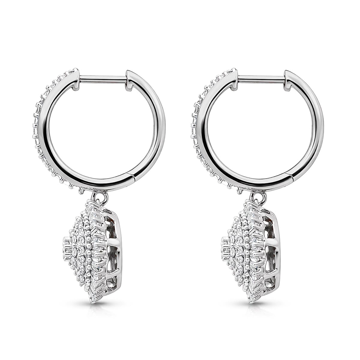 Luxuriant Lab Grown Diamond G-H SI 1.00 ctw Earrings in Rhodium Over Sterling Silver image number 3