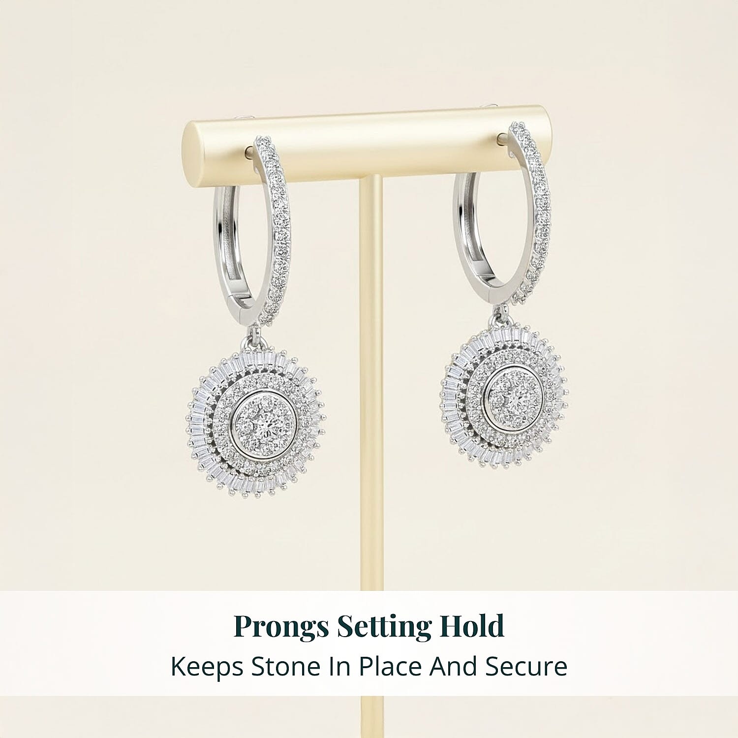 Luxuriant Lab Grown Diamond G-H SI 1.00 ctw Sunburst Halo Earrings in Rhodium Over Sterling Silver