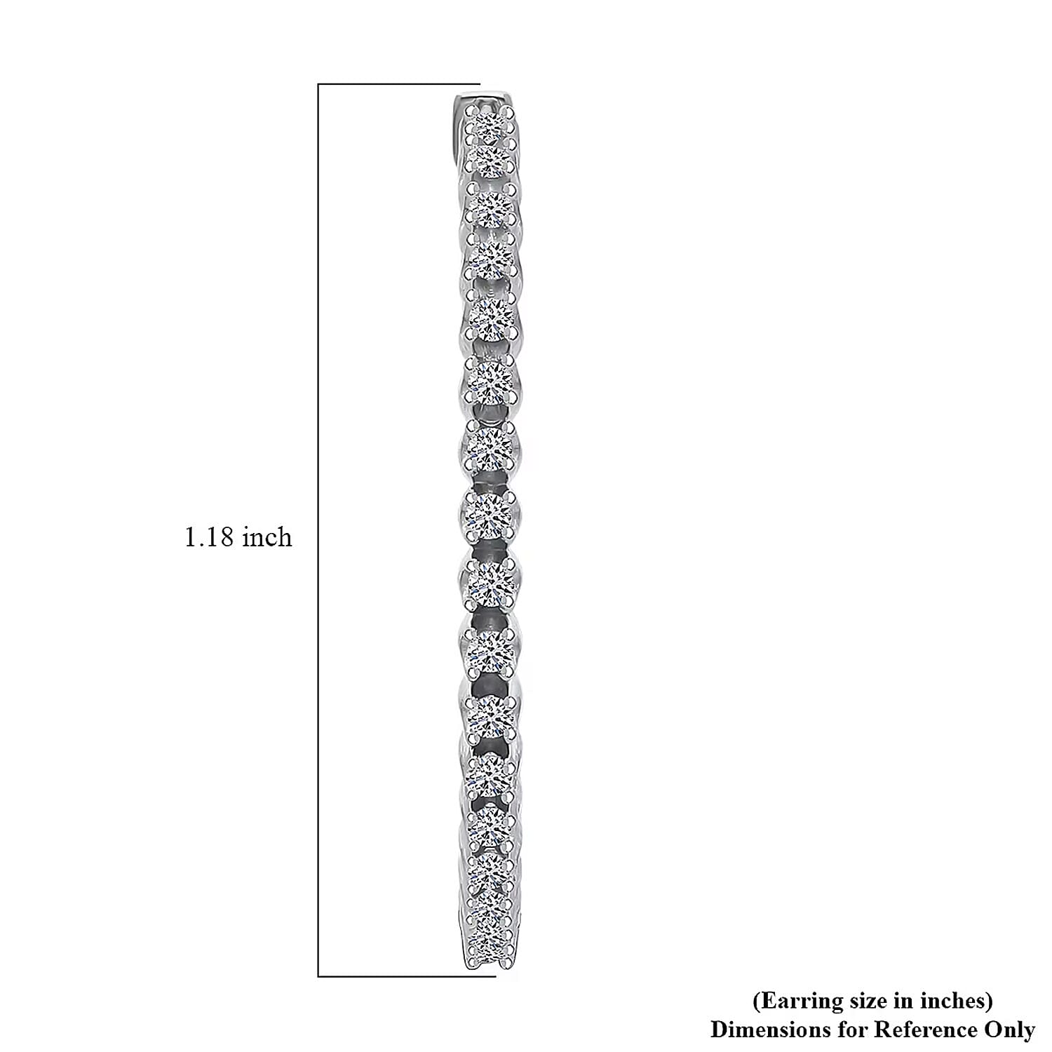 Luxuriant Lab Grown Diamond Hoop Earrings in Rhodium Over Sterling Silver 0.75 ctw