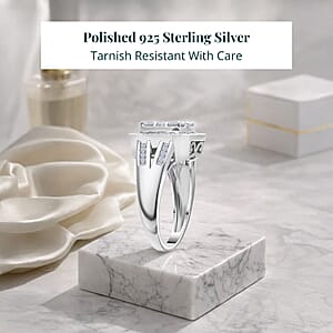 Luxuriant Lab Grown Diamond Geometry Ring in Rhodium Over Sterling Silver 2.00 ctw (Size 10.0)