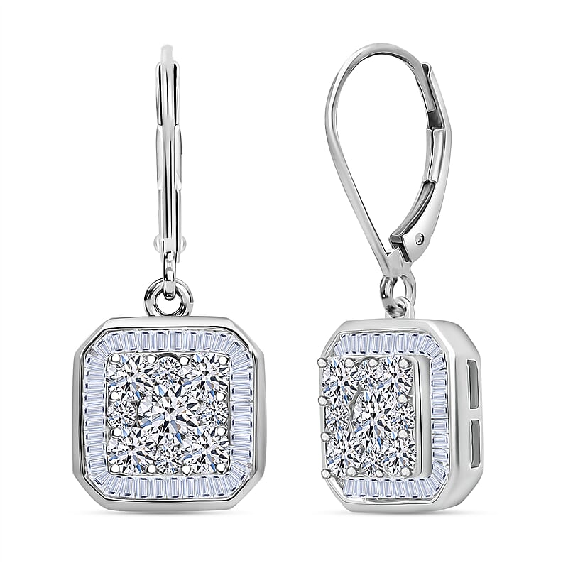 Luxuriant Lab Grown Diamond Earrings in Rhodium Over Sterling Silver 2.00 ctw