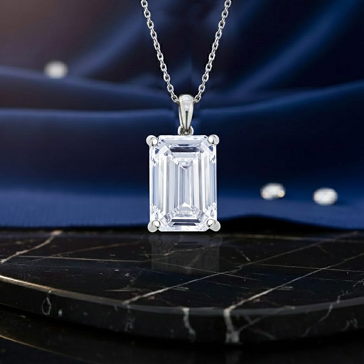 Luxuriant Lab Grown Diamond G-H SI 2.00 ctw Empire Geometry Earrings in Rhodium Over Sterling Silver image number 2