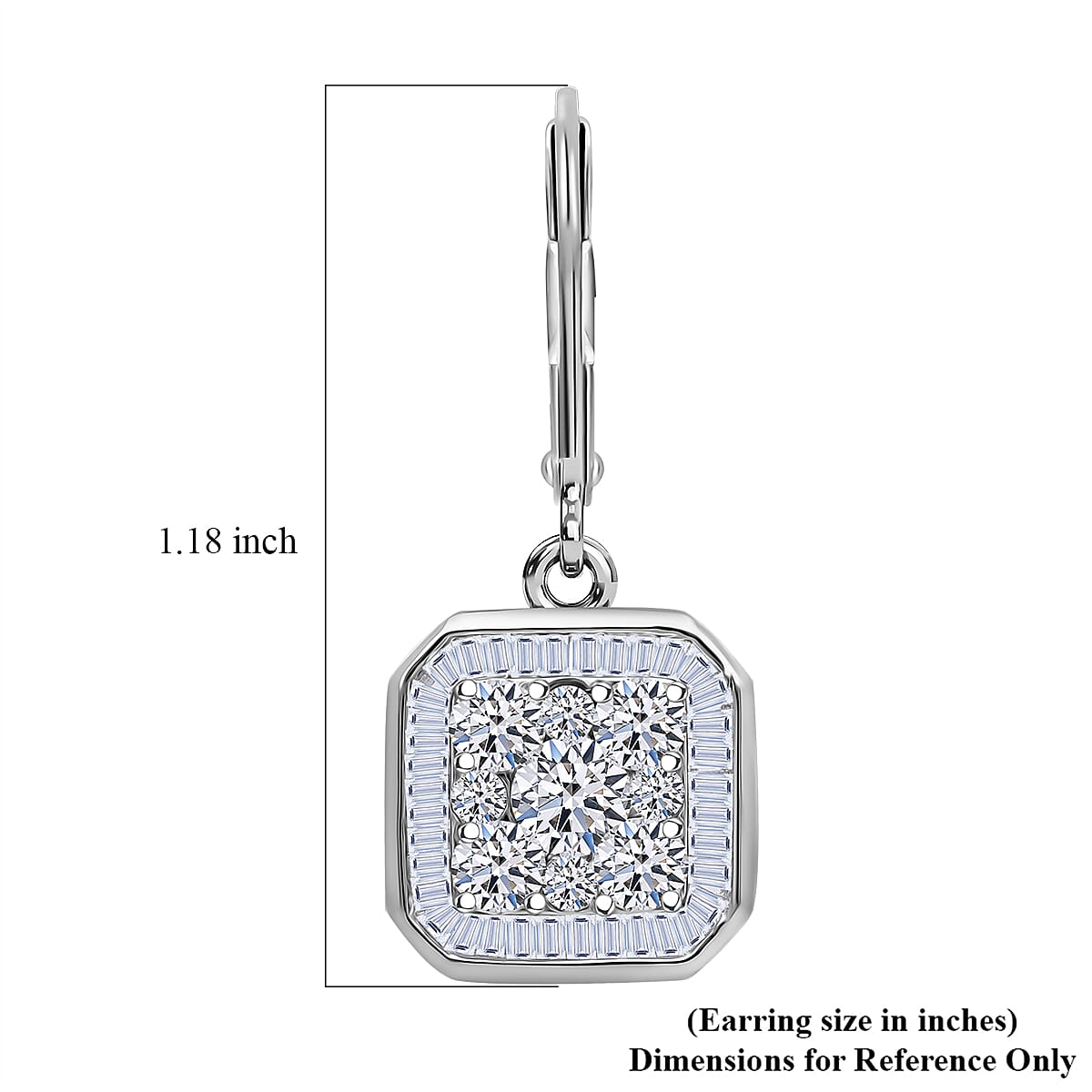 Luxuriant Lab Grown Diamond G-H SI 2.00 ctw Empire Geometry Earrings in Rhodium Over Sterling Silver image number 13