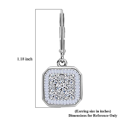 Luxuriant Lab Grown Diamond Earrings in Rhodium Over Sterling Silver 2.00 ctw