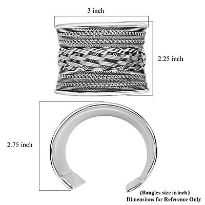 Handmade Braided Cuff Bracelet in Silvertone