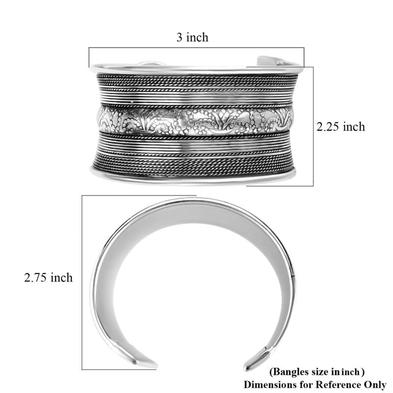 Handmade Braided Cuff Bracelet in Silvertone