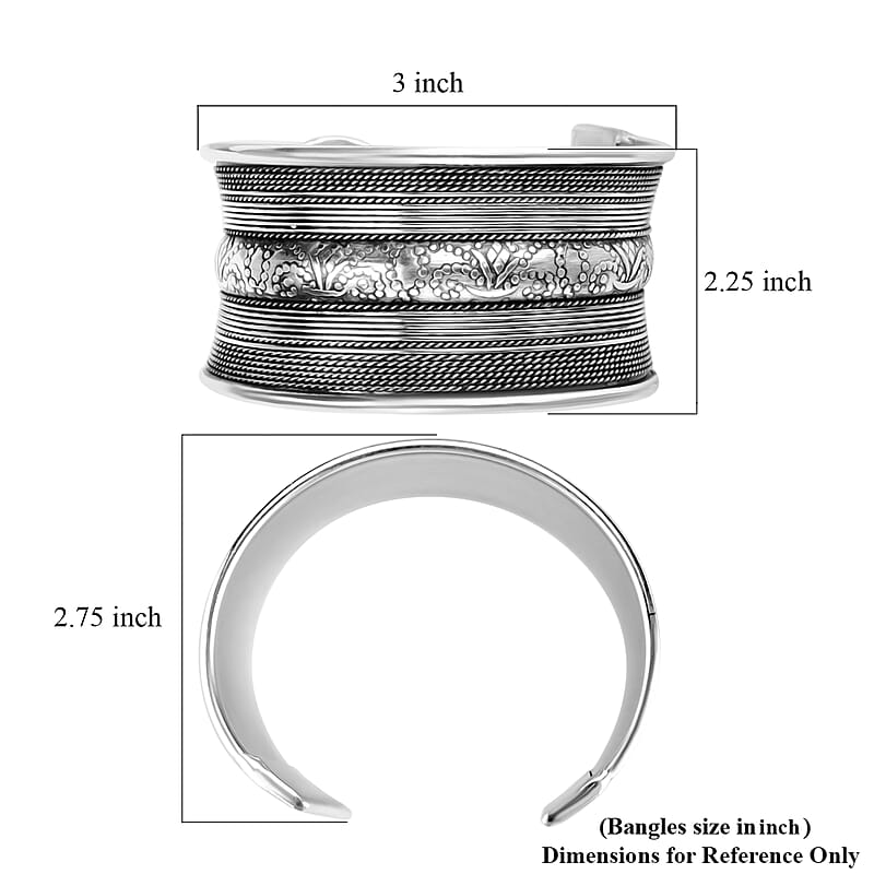 Handmade Braided Cuff Bracelet in Silvertone