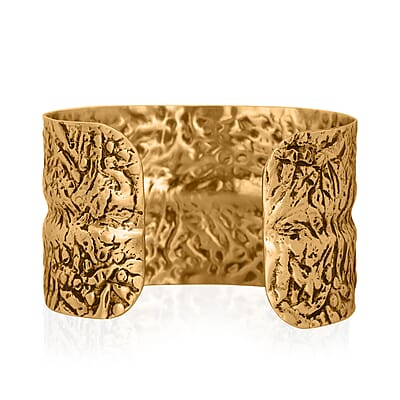 Handmade Gemstone Cuff Bracelet in Goldtone