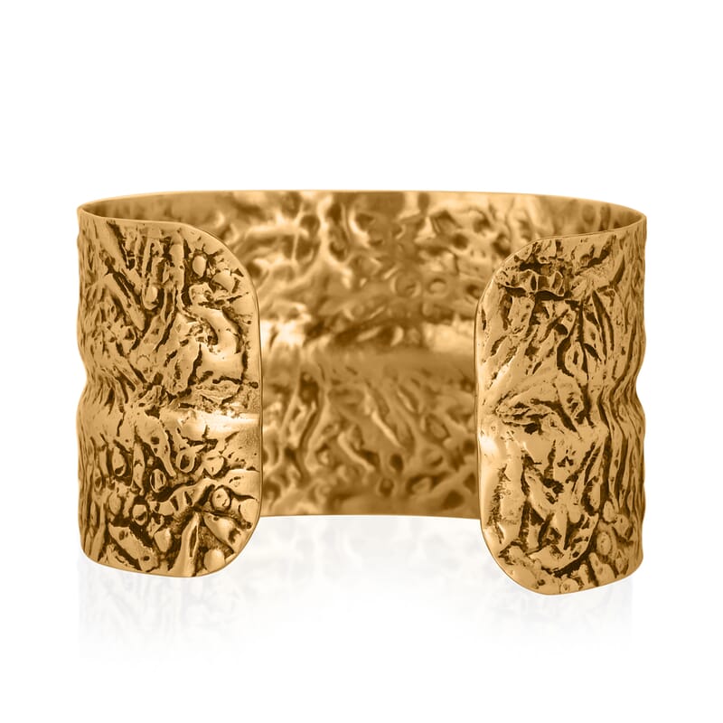 Handmade Gemstone Cuff Bracelet in Goldtone