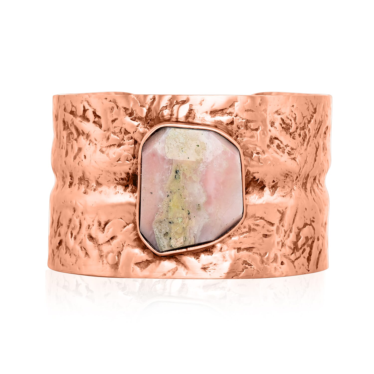 Handmade Gemstone Cuff Bracelet in Rosetone