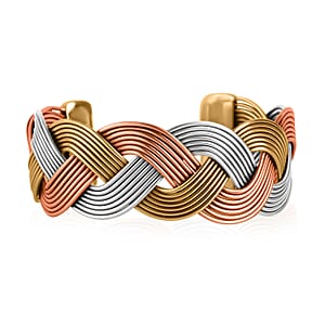 Handmade Criss Cross Cuff Bracelet in Tritone