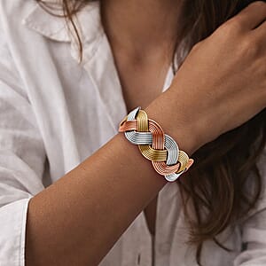 Handmade Criss Cross Cuff Bracelet in Tritone