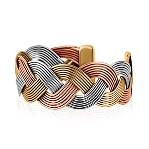 Handmade Criss Cross Cuff Bracelet in Tritone