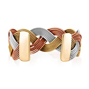 Handmade Criss Cross Cuff Bracelet in Tritone