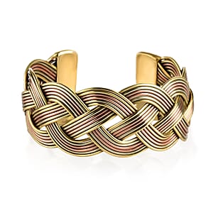 Handmade Criss Cross Cuff Bracelet in Goldtone