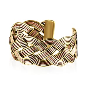 Handmade Criss Cross Cuff Bracelet in Goldtone